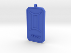 Zodiac Dogtag/KeyChain-GEMINI in Blue Processed Versatile Plastic