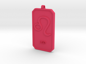 Zodiac Dogtag/KeyChain-LEO in Pink Processed Versatile Plastic