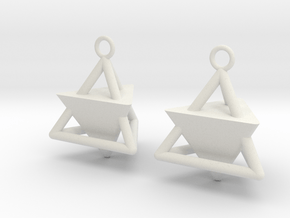  Pyramid triangle earrings Serie 2 type 3 in White Natural Versatile Plastic