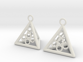  Pyramid triangle earrings serie 3 type 5 in White Natural Versatile Plastic