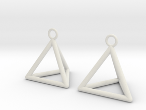 Pyramid triangle earrings in White Natural Versatile Plastic