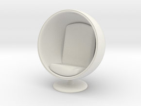 1/32 Girl sitting Egg Chair Part of Chair 002 in White Natural Versatile Plastic