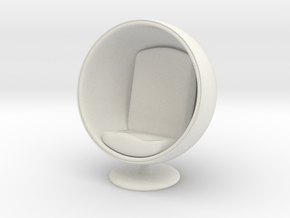 1/32 Girl sitting Egg Chair Part of Chair 003 in White Natural Versatile Plastic