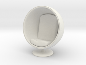 1/32 Girl sitting Egg Chair Part of Chair 004 in White Natural Versatile Plastic