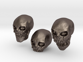 Skulls in Polished Bronzed Silver Steel