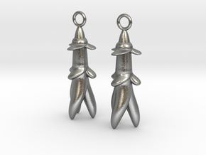 Rocket flower earrings in Natural Silver