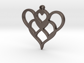 heartheart in Polished Bronzed Silver Steel