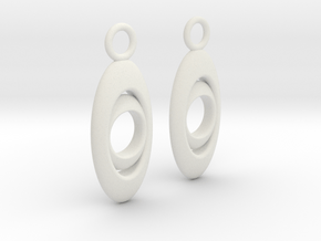 Drop earrings in White Natural Versatile Plastic