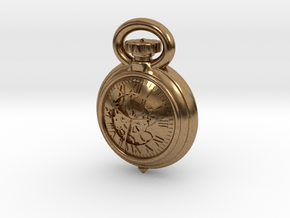 Pocket Watch Half Inch Game Piece in Natural Brass