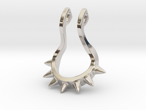 Ring Holder Pendant: Punker in Rhodium Plated Brass