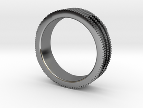 Ø0.687 inch/Ø17.45 mm Prisma Ring in Fine Detail Polished Silver