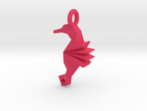 Origami Seahorse in Pink Processed Versatile Plastic