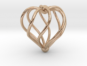 Twisted Heart Pendant3 in 14k Rose Gold