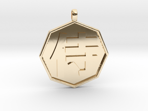 Samurai pendant in 14k Gold Plated Brass