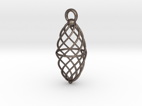 Twisted Cage ling in Polished Bronzed Silver Steel