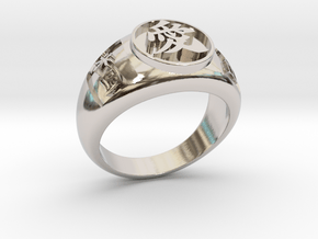 Ai(Love) ring Jp18 US9 in Rhodium Plated Brass