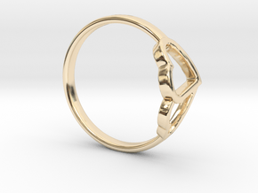 Ø0.638/Ø16.209 mm Overlapping Hearts Ring in 14K Yellow Gold