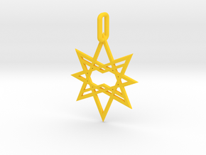 Double Octagon Star Pendant in Yellow Processed Versatile Plastic