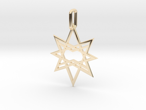 Double Octagon Star Pendant in 14k Gold Plated Brass