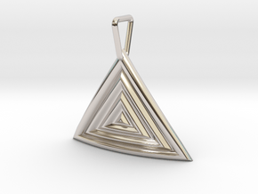 Triangular Ripple Pendant in Platinum