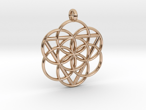 FEMININE SEED OF LIFE PENDANT  in 14k Rose Gold Plated Brass