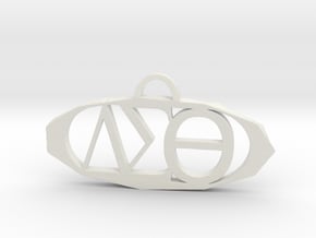 Delta Sigma Theta Pendant in White Natural Versatile Plastic