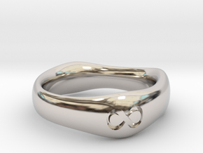 Cymatic Ring UK Size Z in Rhodium Plated Brass