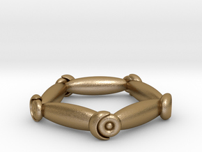Venus Ring Size K in Polished Gold Steel