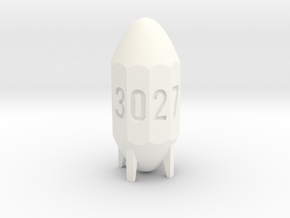 Missile Dice in White Processed Versatile Plastic: d10