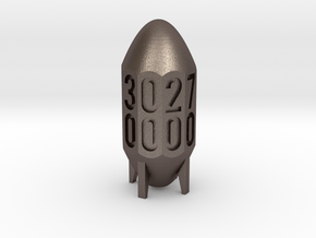 Missile Dice in Polished Bronzed Silver Steel: d00