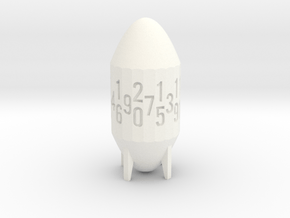Missile Dice in White Processed Versatile Plastic: d20
