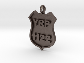 Police Badge Pendant - DO NOT ORDER HERE in Polished Bronzed Silver Steel