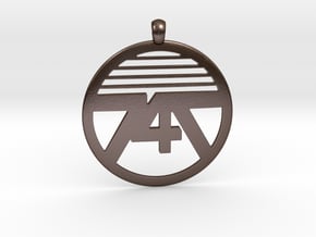 747 Necklace in Polished Bronze Steel