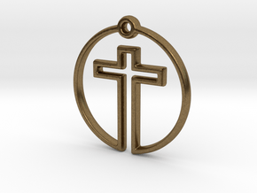 Cross in Circle in Natural Bronze