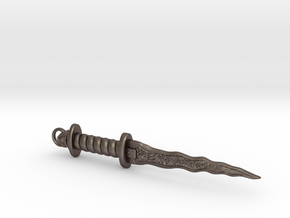 Once Upon a Time Dark One dagger pendant in Polished Bronzed Silver Steel