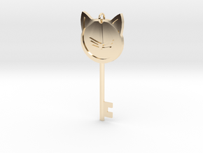 Cat Key Pendent in 14k Gold Plated Brass