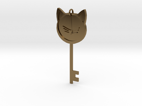Cat Key Pendent in Polished Bronze