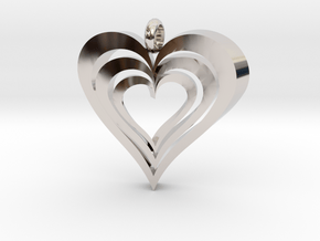 Interlocked Hearts Pendant in Platinum
