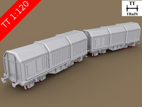 TT Scale Shimms Wagon 2pcs complete set (EU) in Smooth Fine Detail Plastic