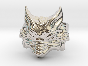Fenrir - Norse Wolf Ring - Size 10 in Rhodium Plated Brass