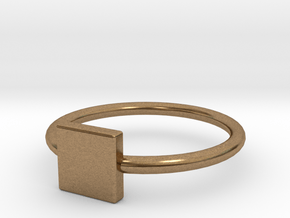 Square Ring Size 6 in Natural Brass