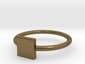 Square Ring Size 6 in Natural Bronze