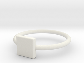 Square Ring Size 6 in White Natural Versatile Plastic