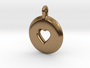 heart pendant in Natural Brass