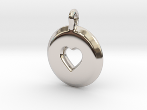 heart pendant in Rhodium Plated Brass