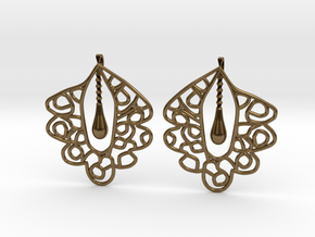 Granada Earrings (Plane Shape). in Polished Bronze
