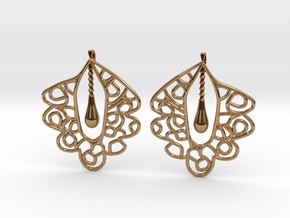 Granada Earrings (Plane Shape). in Polished Brass