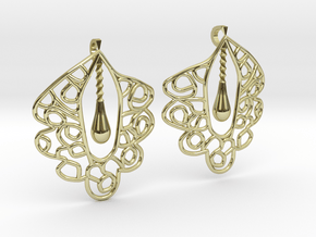 Granada Earrings (Curved Shape). in 18k Gold Plated Brass
