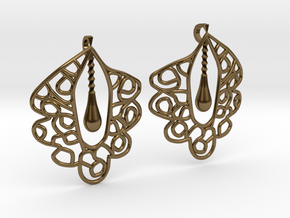 Granada Earrings (Curved Shape). in Polished Bronze