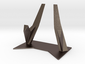 Elevated Smartphone Stand in Polished Bronzed Silver Steel